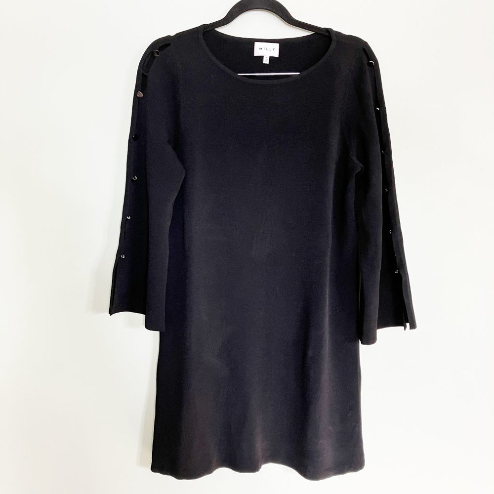 Milly button up bell sleeve knit dress size medium